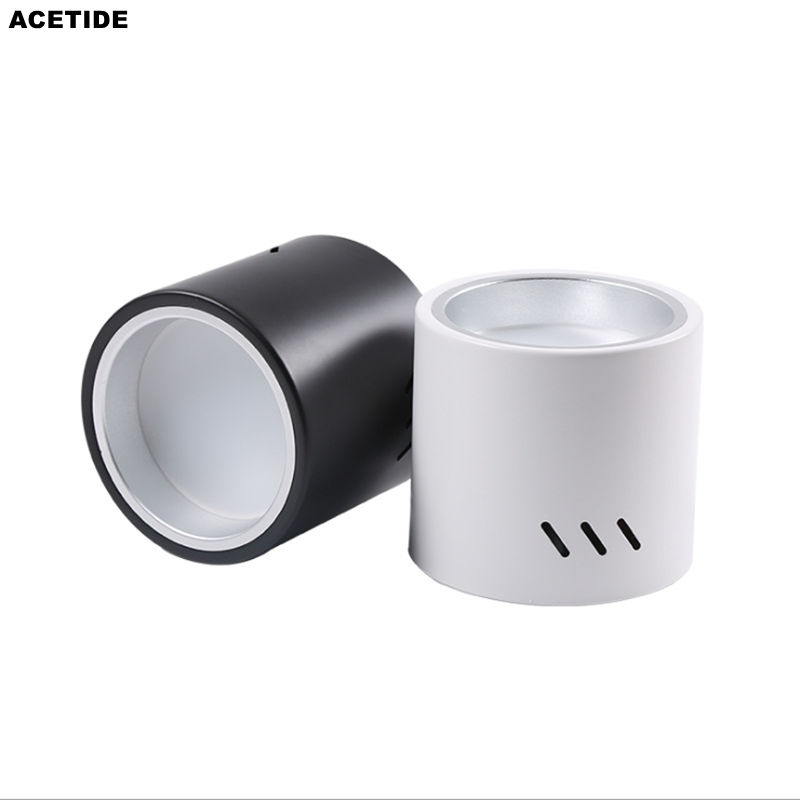 Dimmable Round LED Surface Mounted Downlight Aisle Grille Ceiling Downlight 7W 12W 15W Shop Free Hole Household Lighting 110v 220v