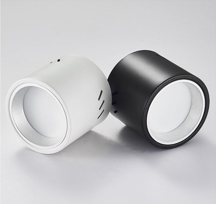 Dimmable Round LED Surface Mounted Downlight Aisle Grille Ceiling Downlight 7W 12W 15W Shop Free Hole Household Lighting 110v 220v