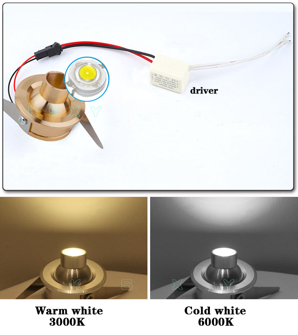 LED White/Warm White AC 85-265V Mini Embedded Light 1W /3W Led Downlight Jewelry Cabinet Lamp LED Mini Spotlight Lamp