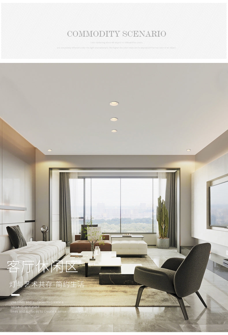 Recessed Anti-glare LED COB Downlight 7W 10W Dimmable 85-265V Ceiling Lamp Spot Light 12W 15W Home Living Room Bedroom Lighting