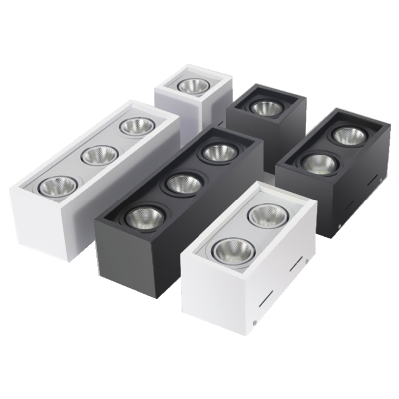 Super Brightness AC 85-230V Square Surface Mounted LED COB Dimmable Downlights 10W 15W 2X10W 2X15W LED Ceiling Lamp Spot Light