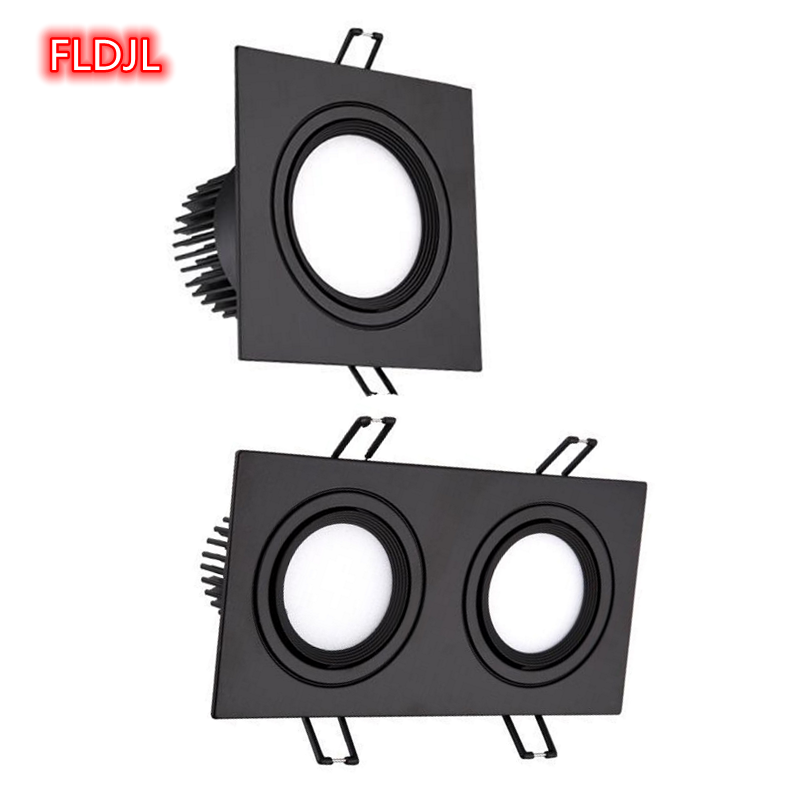 Dimmable AC110V 220V Embedded Single Double Tube LED Downlight COB 7w 9w 12W 24W Spotlight Decorative Ceiling Light Commercial