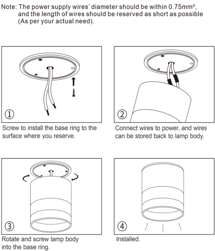 ACETIDE Surface Mounted LED Downlight Round Ceiling Downlight Black/White Soft Light Led Spot Lights Ceiling Fixtures