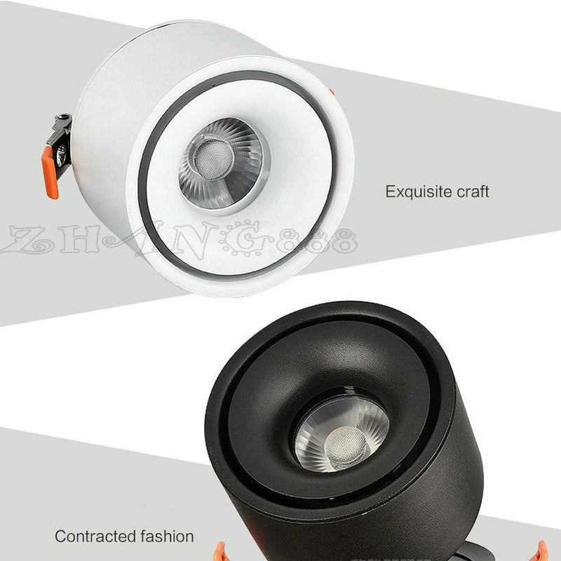 360 degree rotation Round LED Downlight 10W 15W Aluminum AC110V 220V LED Down Light Ceiling Recessed Spot Light