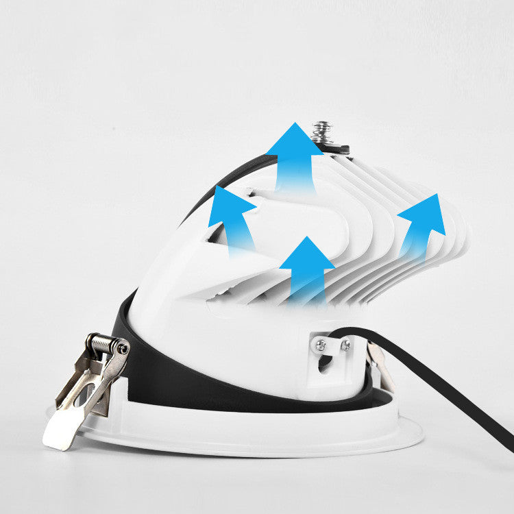 Dimmable Built-In Retractable Led Downlights 9W 12w 30w 35W AC220V Black/White Housing 360 Degree Rotatable Ceiling Spot Light