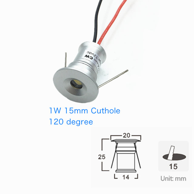 Indoor LED Mini Downlight 3W 1W Dimmable Recessed Down Light DC12V Aluminum Ceiling spot Lamp Under Bedroom Cabinet Spotlight