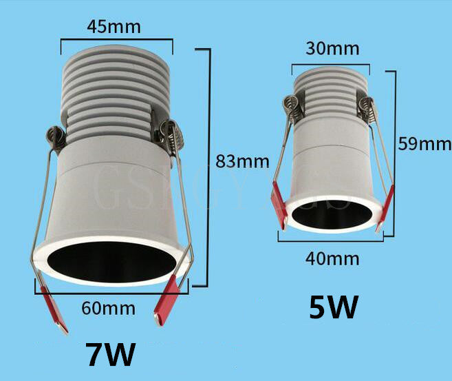 High Power 5W 7W COB LED Downlight Mini LED Spotlight LED Downlight Ceiling Lamps Corridor Ceiling Spot Bulb Lamps Dimmable