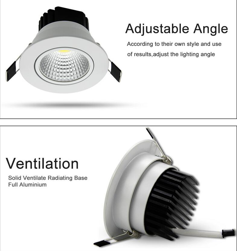 Dimmable Led downlight light COB Ceiling Spot Light 3W 5W 7W 9W 12W 85-265V ceiling recessed Lights Indoor Lighting