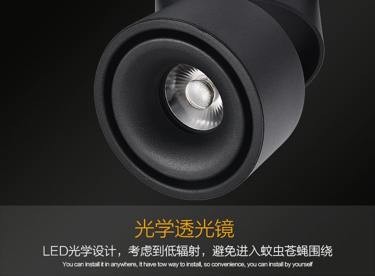 LED downlights Surface Mounted 10W 15W 20W COB Ceiling Spotlight 360 degree Rotation Ceiling Downlight White AC85-265V