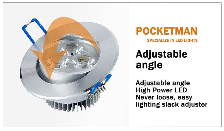 Pack of 10 Pocketman 110/220V 9W LED Ceiling Light Downlight,with LED Driver,Warm White Spotlight Lamp Recessed Lighting Fixture