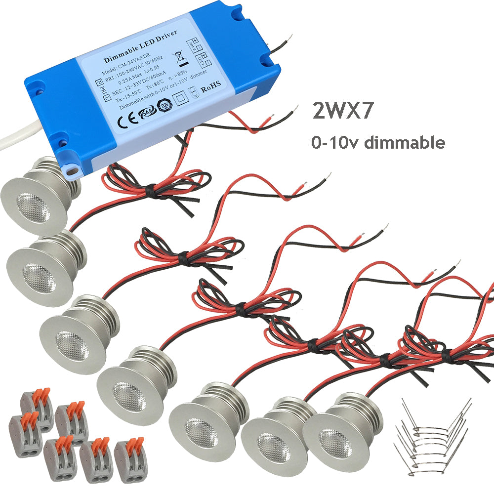 Mini Downlights Kit Series Connection Single Thumb Sizes Light 0-10V Dimmable for Dining Hall Kitchen