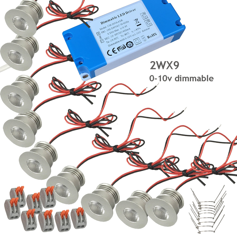 Mini Downlights Kit Series Connection Single Thumb Sizes Light 0-10V Dimmable for Dining Hall Kitchen