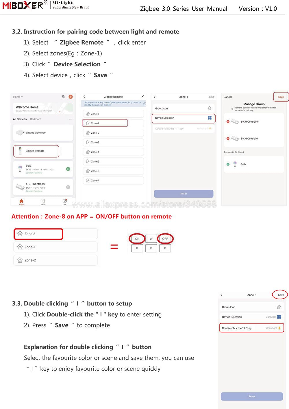 MiBoxer Zigbee 3.0 6W FUT068Z 12W FUT066Z RGB+CCT LED Downlight AC110 220V Ceiling Light Zigbee 3.0 Remote/APP/Voice Control