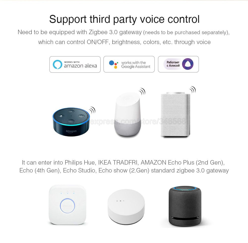 MiBoxer Zigbee 3.0 6W FUT068Z 12W FUT066Z RGB+CCT LED Downlight AC110 220V Ceiling Light Zigbee 3.0 Remote/APP/Voice Control