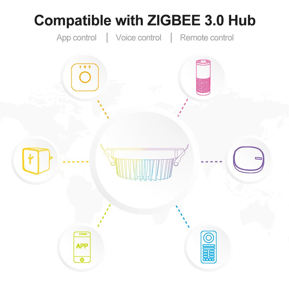 Zigbee Smart IP44 LED Recessed Downlight 6W 9W 12W For Bedroom Living Room Kitchen Corridor LED Ceiling Spot Light