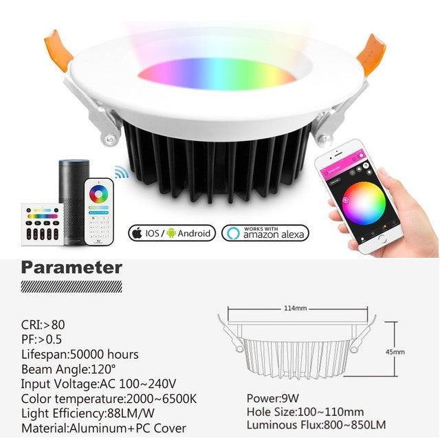 Zigbee Smart IP44 LED Recessed Downlight 6W 9W 12W For Bedroom Living Room Kitchen Corridor LED Ceiling Spot Light