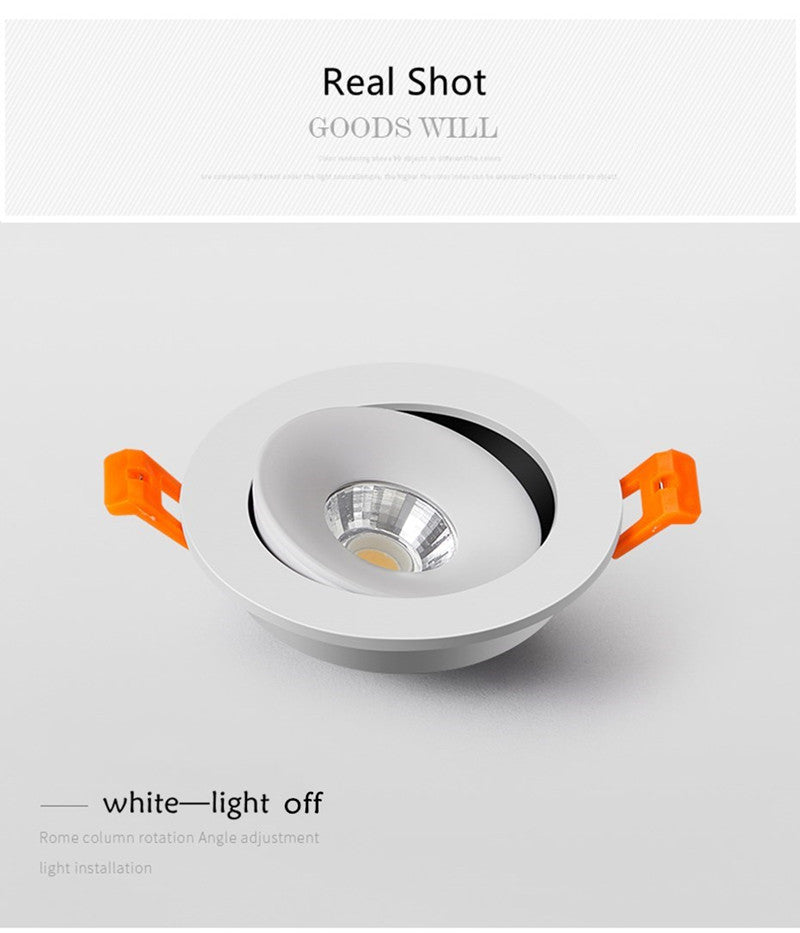 Spot Led Downlight Recessed Ceiling Lamp 15W Dimmable White Black Indoor Led Spot Light 360° Adjustable For Living Room AC220V