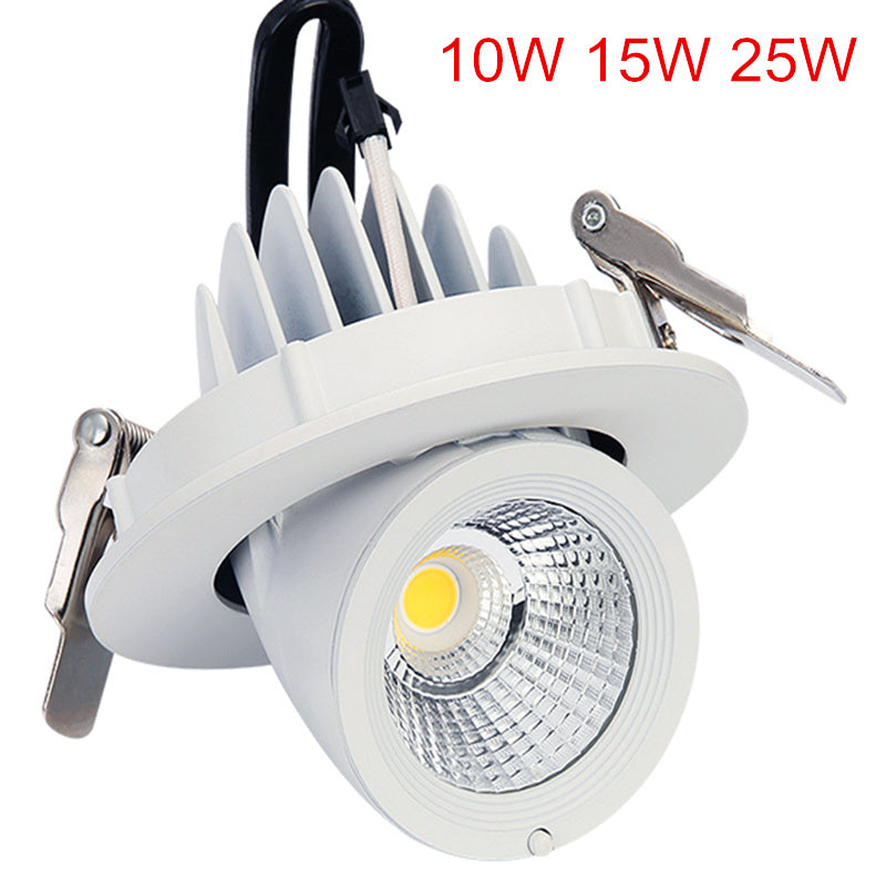LED Downlight 360 Degree Rotation 3000K/4000K/6000K Recessed COB LED Ceiling Panel light 10W 15W 25W AC85-265V