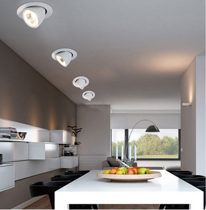 LED Downlight 360 Degree Rotation 3000K/4000K/6000K Recessed COB LED Ceiling Panel light 10W 15W 25W AC85-265V