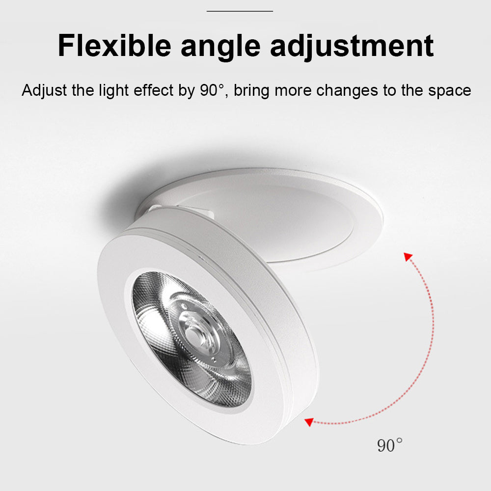 Black White Foldable Surface Mounted LED Downlight Recessed Ceiling Light COB SpotLight
