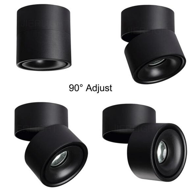 YRANK Mounted 15W 20W COB LED Dimmable Adjustable Recessed Ceiling Lamps Indoor Spot Downlights Black/White Body