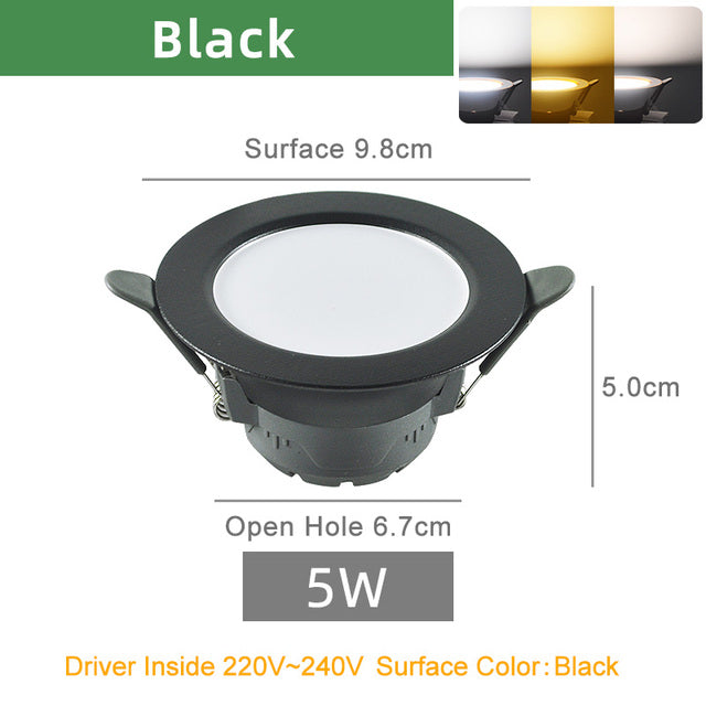 Kaguyahime 10 Pcs Downlight LED Natural White/Warm/Cold White 5W 3W Downlights AC 220V 240V Silver Indoor Round Recessed Lighting