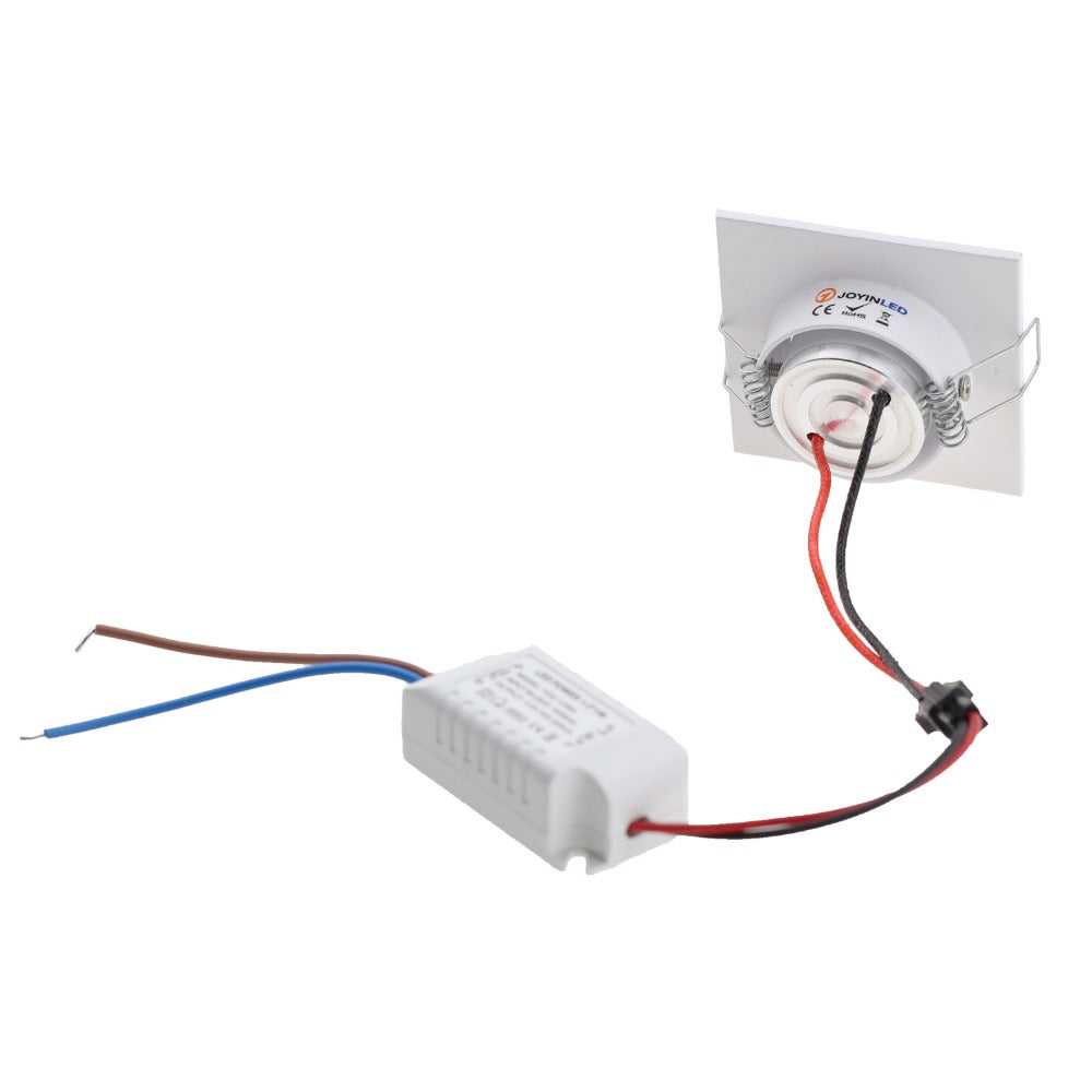 Square 3W AC90-260V DC12V LED Ceiling Downlight Epistar LED Lamp Recessed Spot light+LED Driver for Indoor Lighting