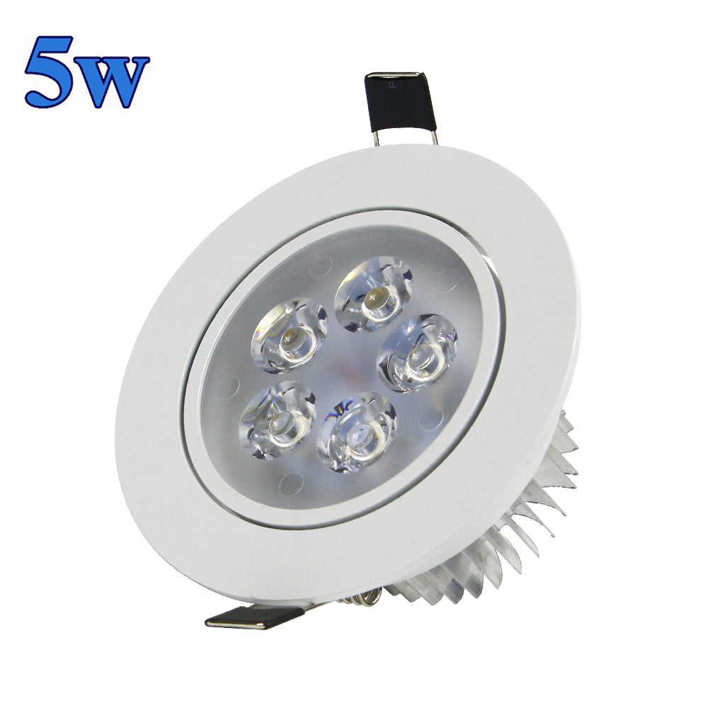 DBF White Housing LED Ceiling Recessed Downlight Dimmable 3W 4W 5W 7W Warm White LED Spot Light AC 110V/220V Kitchen