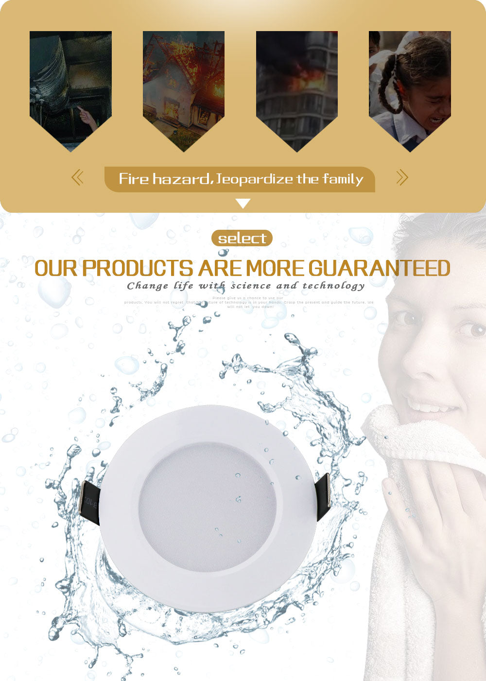 Aluminum Round Led Downlights 3 emitting color changeable Led Panel Light AC220-265V Recessed LED Ceiling down lights