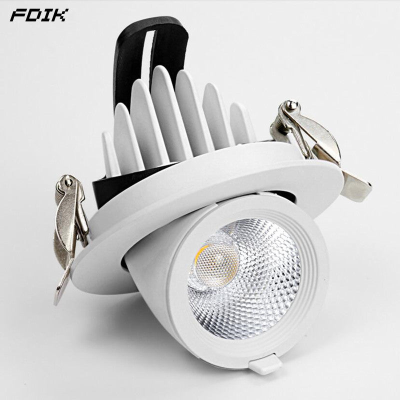 Retractable Rotating Dimmable Embedded COB LED Downlights 10W 15W 20W 30W AC85-265V LED Ceiling Spot Lights Indoor Lighting