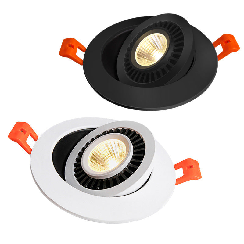 Round 360 Angle Adjustable LED COB Recessed Downlight Black/White 5W 7W 10W 12W 15W 18W LED Ceiling Spot Light Pic Background