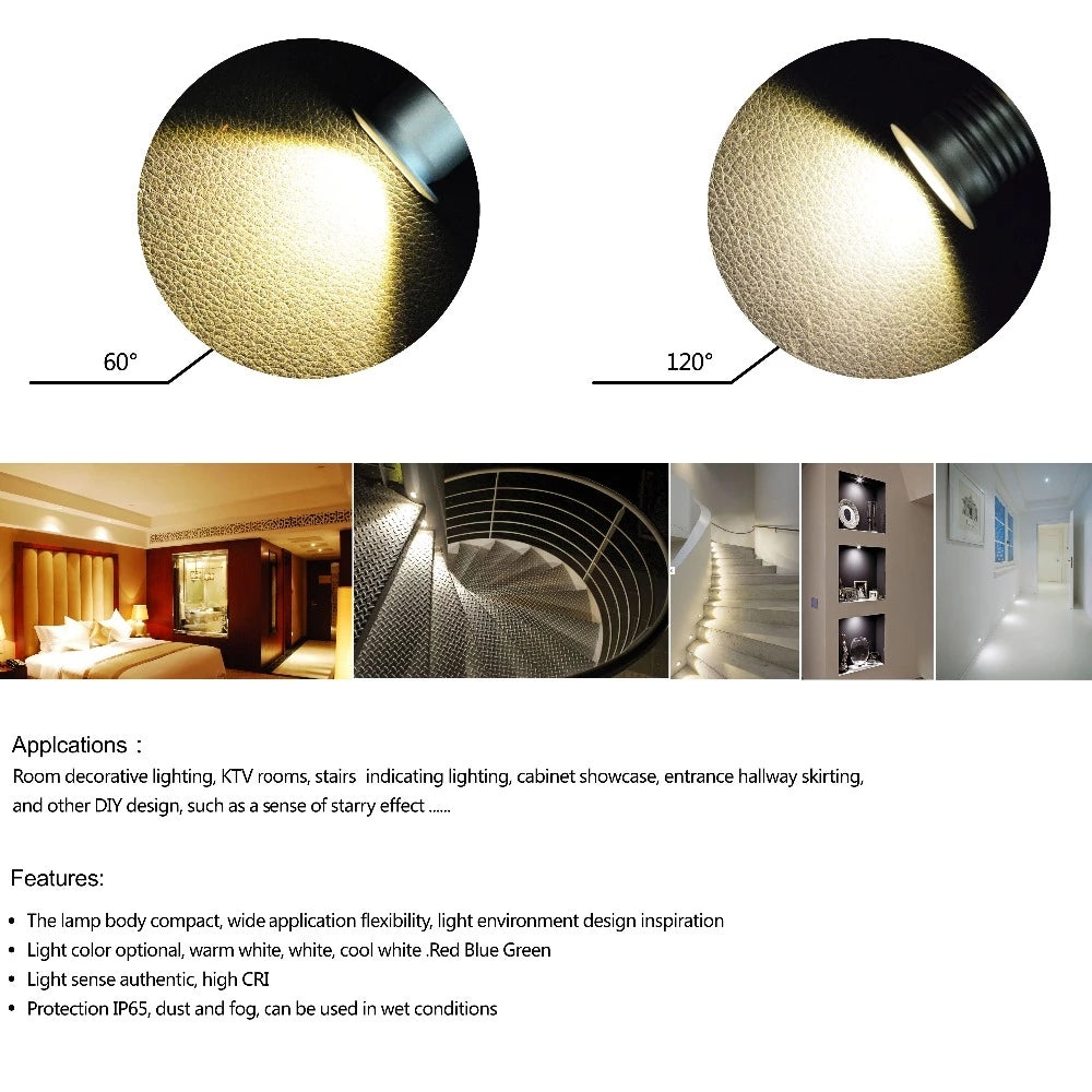 IP65 Mini Led Spot Lamp 80Ra Ceiling Lighting Recessed 9PCS 12V 1W Downlight for Ceiling Cabinet Showcase Focus KTV Ambient Spot