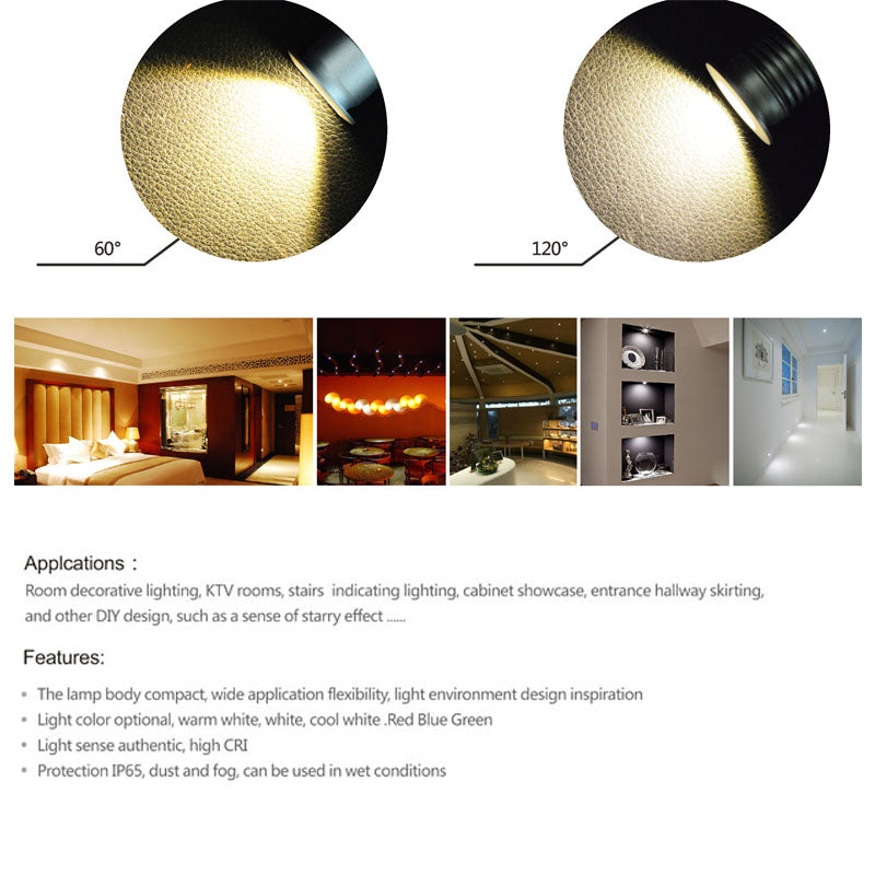 IP65 Mini Led Spot Lamp 80Ra Ceiling Lighting Recessed 9PCS 12V 1W Downlight for Ceiling Cabinet Showcase Focus KTV Ambient Spot