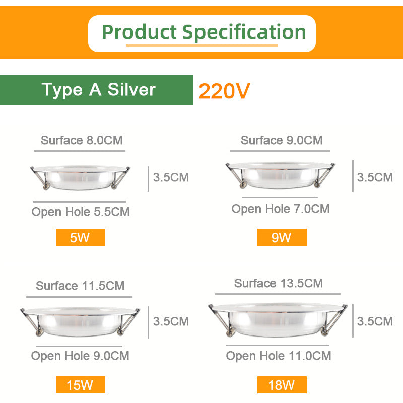 LED Downlight Spot 3W 5W 9W 12W 15W 18W AC 220V 240V White Ultra Thin OK-B 10pcs/Lot Aluminum Round Recessed LED Spot Lighting