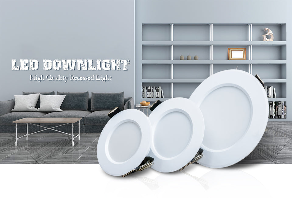 LED Downlight 3W 5W 7W 9W 12W 15W LED Ceiling Light 6pcs/lot 220V Recessed Downlights Round Panel Spotlight Indoor Home Lighting