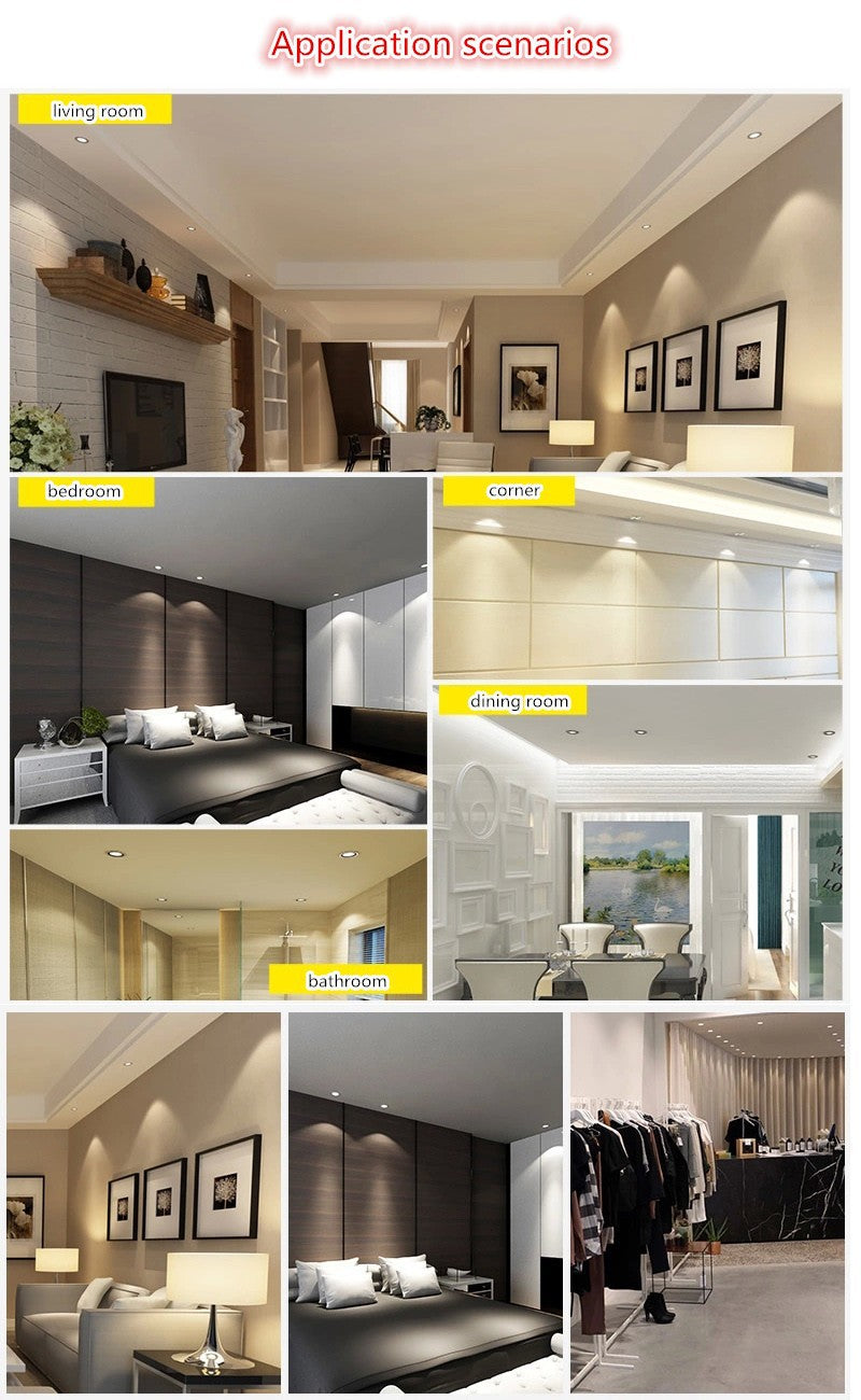 LED Downlight Super Bright Recessed LED COB 5W 7W 9W 12W LED Spotlight 10Pcs/Lot AC/DC 12V LED decoration Ceiling Lamp