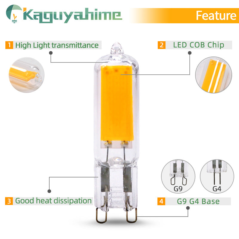 KPS LED G4 G9 Bulb 7W 9W 12W 220V COB Glass Lamp Super Bright Constant Power Lamp Lighting Replacement Halogen