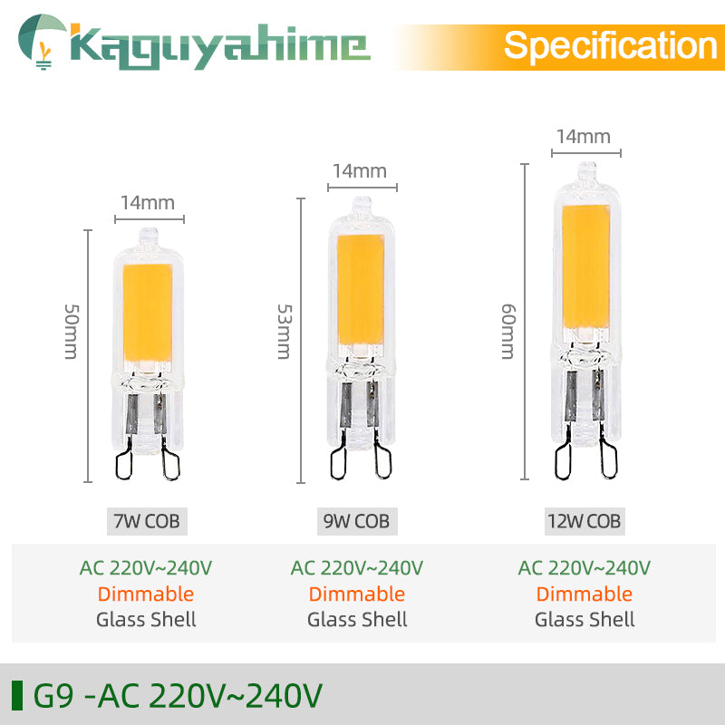 KPS LED G4 G9 Bulb 7W 9W 12W 220V COB Glass Lamp Super Bright Constant Power Lamp Lighting Replacement Halogen