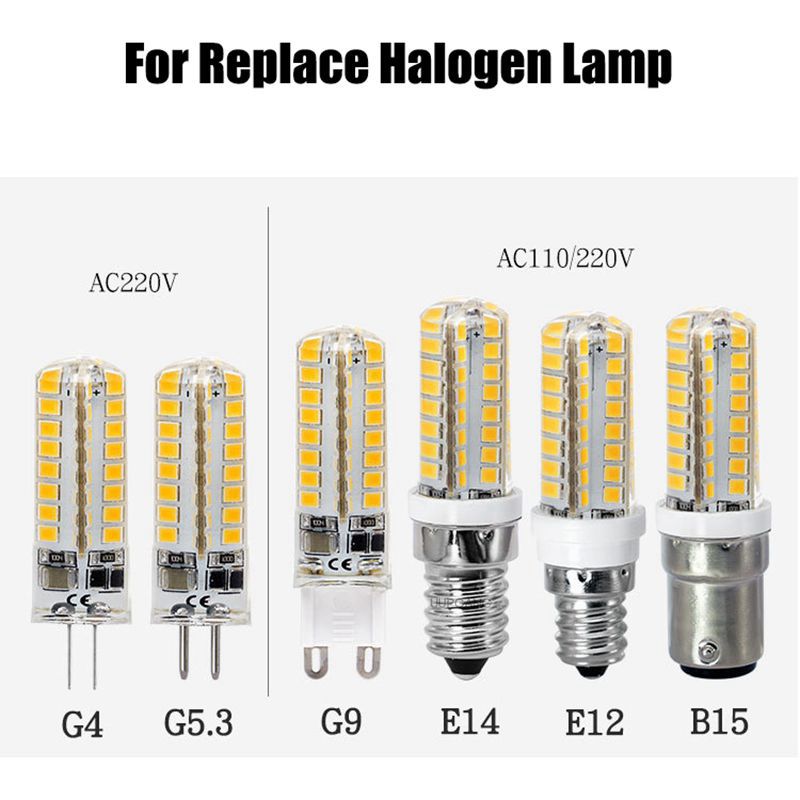 G4 G5.3 G9 E12 E14 B15 LED SMD 2835 AC 110V 220V Replace halogen lamp light 360 Beam Angle LED Bulb lamp Spotlight Chandelier