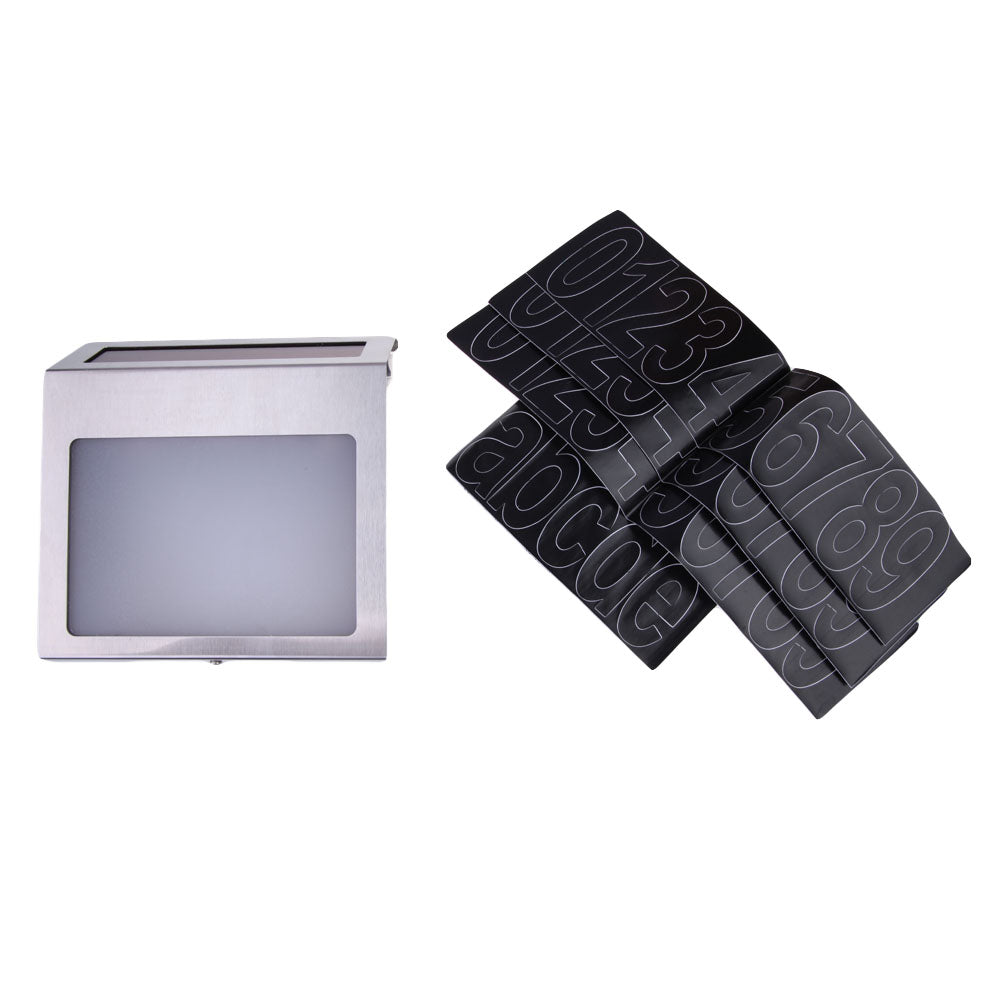 Solar LED Doorplate Light Stainless Steel Home Number Light