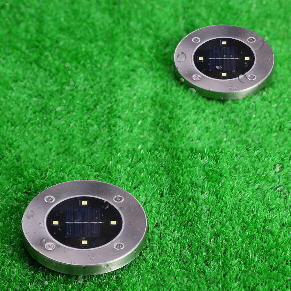 Solar Powered Ground Light Outdoor Waterproof Garden Pathway Buried Lamps With 4 LEDs Solar Lamp for Home Garden Lawn Yard Road