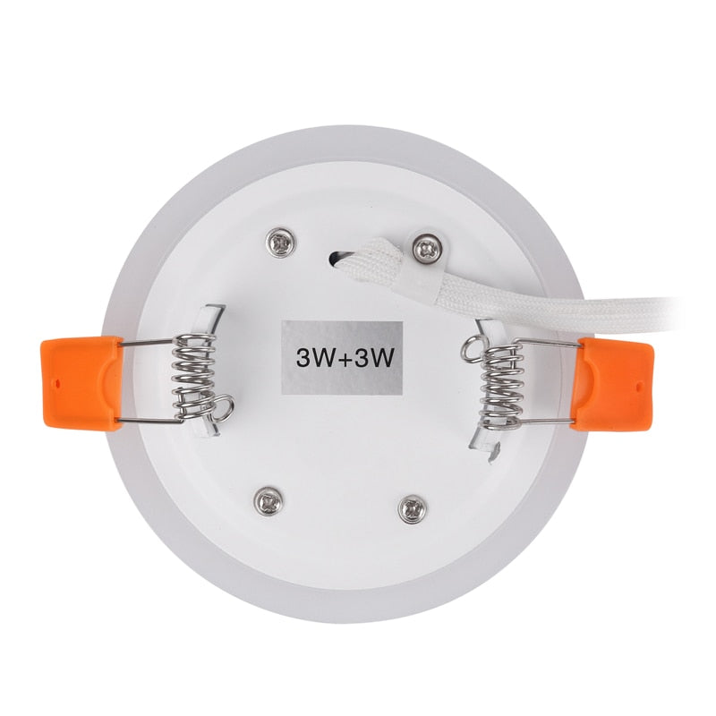 Ultra Slim 3/6/12/18W Round Concealed Dual Color LED Panel Light Cool White Lamp Acrylic Downlight AC 110V 220V