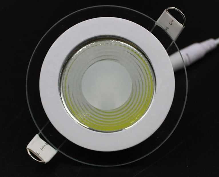 LED Downlight COB Dimmable 7W 10W 12W 15W 20W 30W LED COB Panel Light AC85-265V Recessed COB Downlight Glass Cover LED Spot bulb