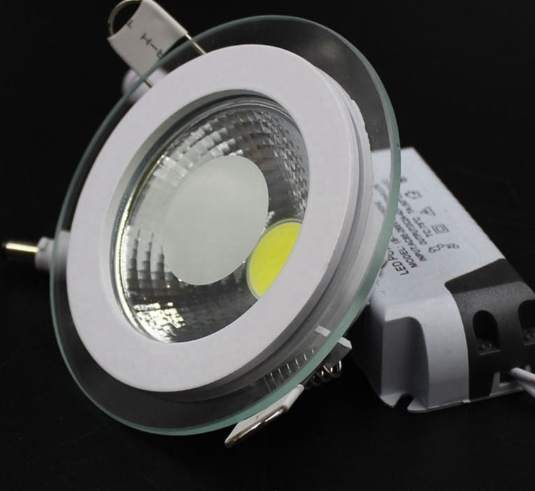 LED Downlight COB Dimmable 7W 10W 12W 15W 20W 30W LED COB Panel Light AC85-265V Recessed COB Downlight Glass Cover LED Spot bulb