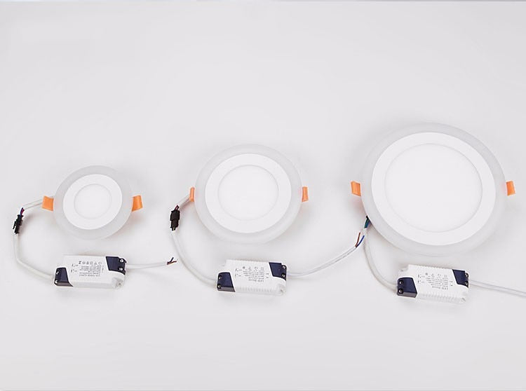 3 Model Round blue+white double color Led Panel Light 6w/9w/16w/24W AC85-265V Recessed LED Ceiling downlight downlights