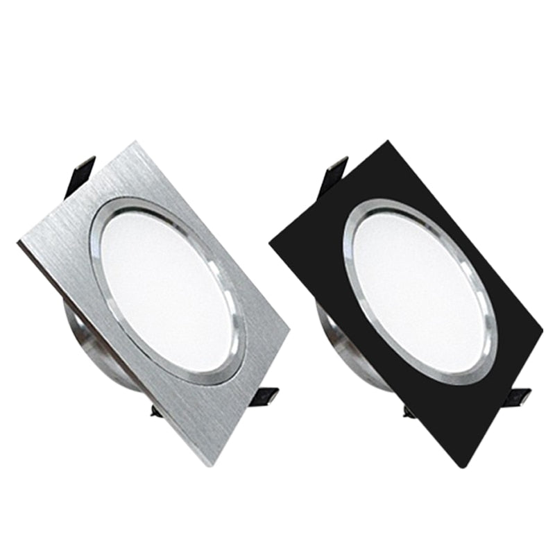 Led Downlight 3W 5W 7W Square Spot Lighting Lamp AC110V 240V Dimmable Down Lights Led Cabinet Light Black/silver