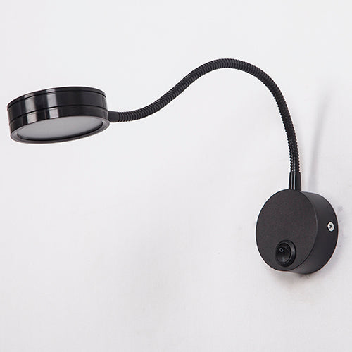 LED Wall Lamps With Knob Switch 5W AC90-260V Silver Bedroom Bedside Reading Light Direction Adjustable Indoor Lighting