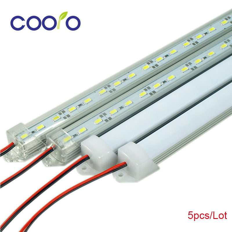 LED Bar Lights White Warm White Cold White DC12V 5630 5730 LED Strip LED Tube with U Aluminium Shell + PC Cover 5pcs/lot