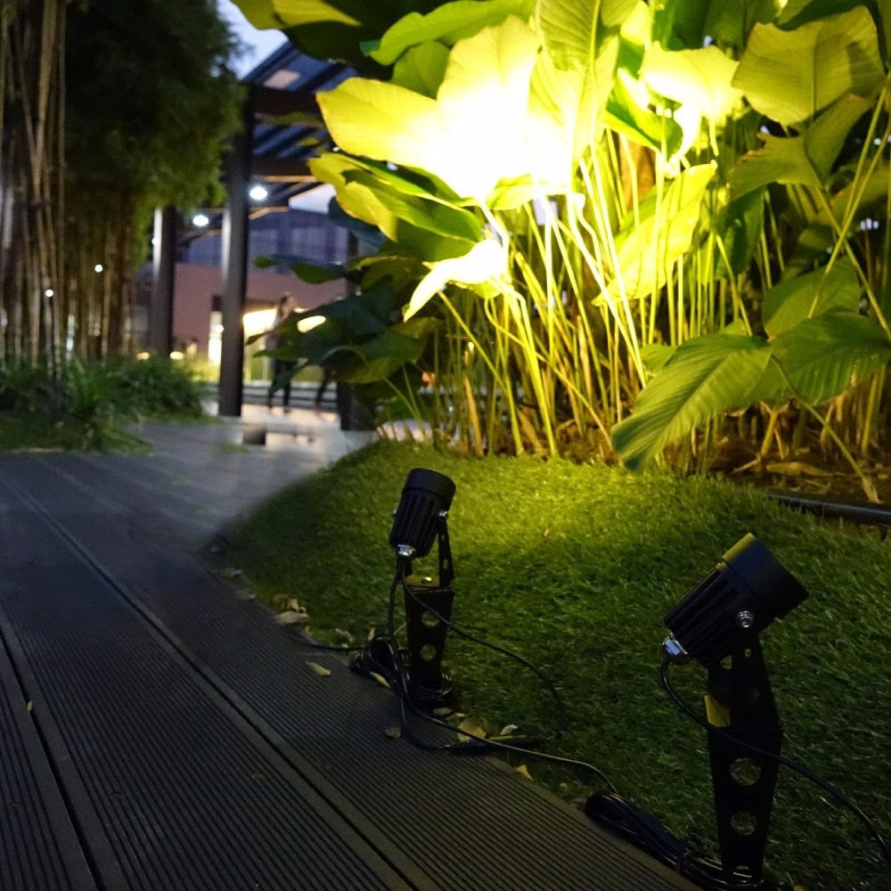 Mini 50X Updated All Metal Twin Solar Powered LED Outdoor Landscape garden decoration Spotlight Waterproof 5m Cable garden lamp