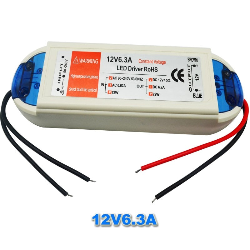 LED Driver AC 110V 220V to DC12V Led Power Adapter Transformers for LED Strip 18W 28W 48W 72W 100W Power Supply